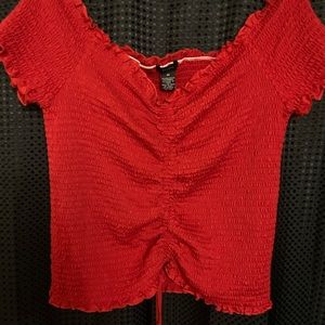 Rue 21 off shoulder ruched crop top